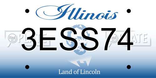 3ESS74 Illinois License Plate