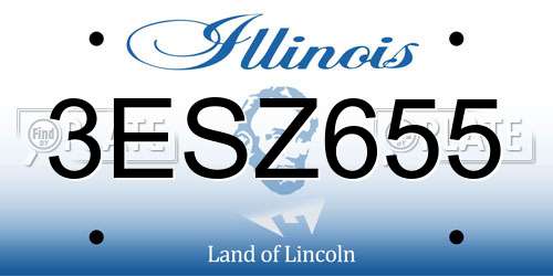3ESZ655 Illinois License Plate