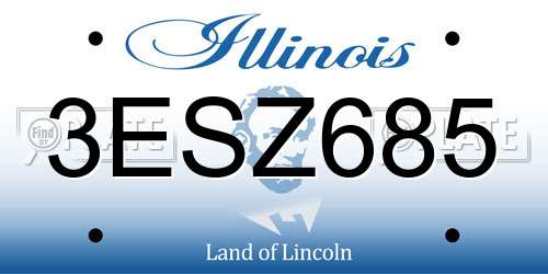 3ESZ685 Illinois License Plate