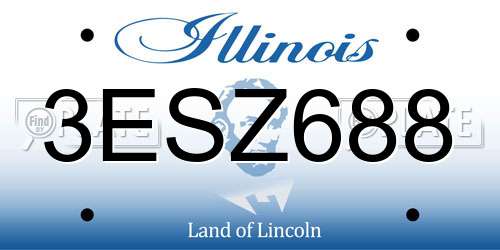 3ESZ688 Illinois License Plate