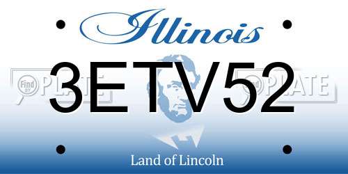 3ETV52 Illinois License Plate