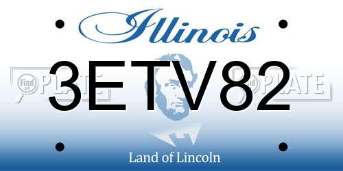 3ETV82 Illinois License Plate