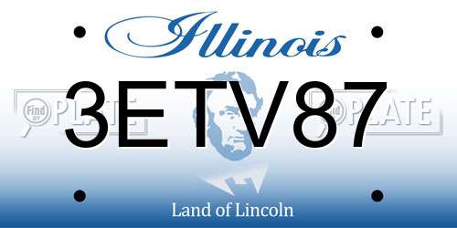 3ETV87 Illinois License Plate