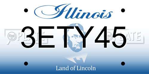 3ETY45 Illinois License Plate