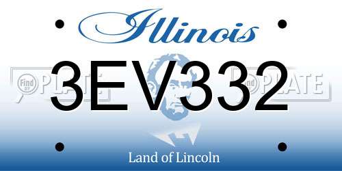 3EV332 Illinois License Plate