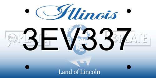 3EV337 Illinois License Plate