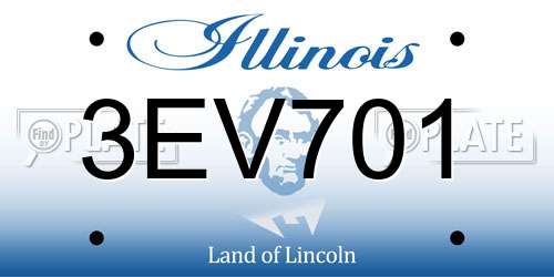 3EV701 Illinois License Plate