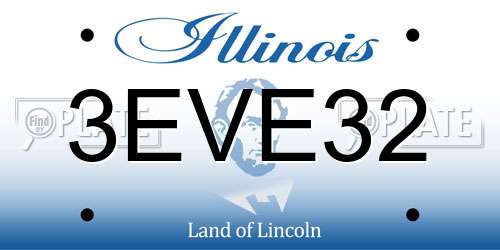 3EVE32 Illinois License Plate