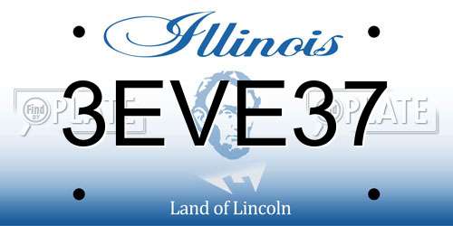 3EVE37 Illinois License Plate