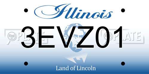 3EVZ01 Illinois License Plate