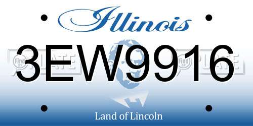 3EW9916 Illinois License Plate