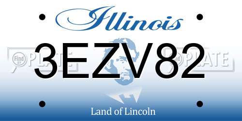 3EZV82 Illinois License Plate