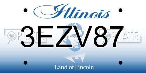 3EZV87 Illinois License Plate