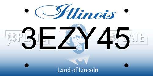 3EZY45 Illinois License Plate