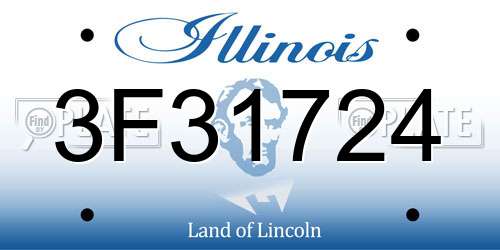 3F31724 Illinois License Plate