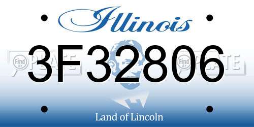 3F32806 Illinois License Plate