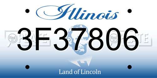 3F37806 Illinois License Plate