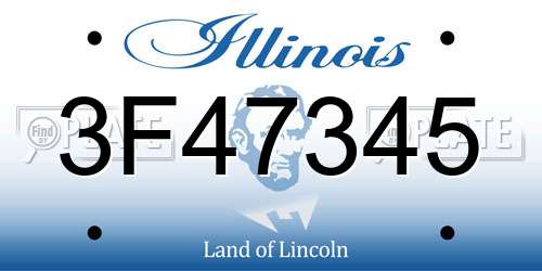 3F47345 Illinois License Plate