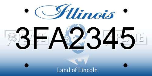 3FA2345 Illinois License Plate
