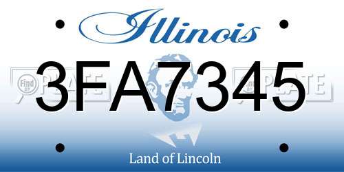 3FA7345 Illinois License Plate