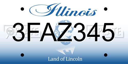 3FAZ345 Illinois License Plate