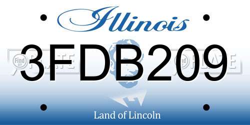 3FDB209 Illinois License Plate