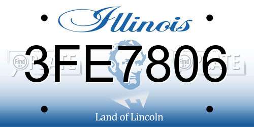 3FE7806 Illinois License Plate