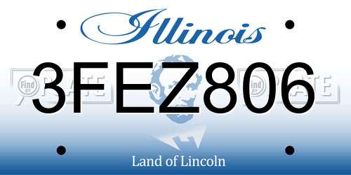 3FEZ806 Illinois License Plate