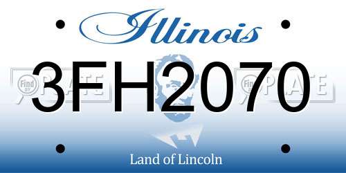 3FH2070 Illinois License Plate