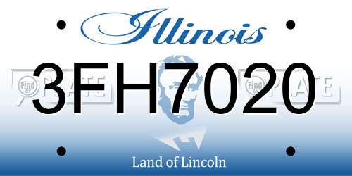 3FH7020 Illinois License Plate
