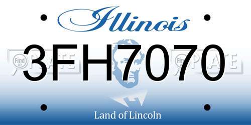 3FH7070 Illinois License Plate