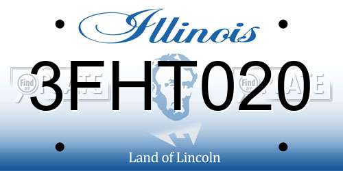 3FHT020 Illinois License Plate