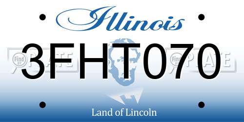 3FHT070 Illinois License Plate