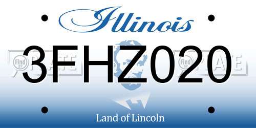 3FHZ020 Illinois License Plate