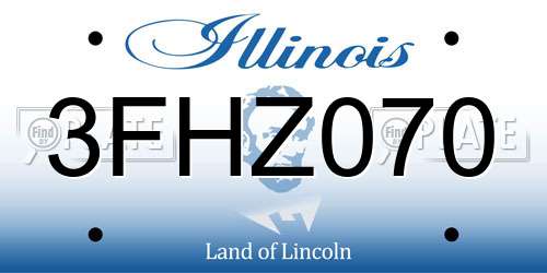 3FHZ070 Illinois License Plate