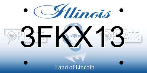 3FKX13 Illinois License Plate