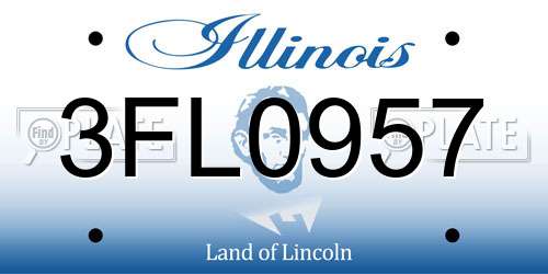 3FL0957 Illinois License Plate