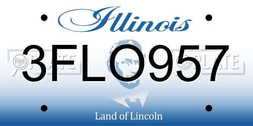 3FLO957 Illinois License Plate