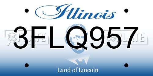 3FLQ957 Illinois License Plate