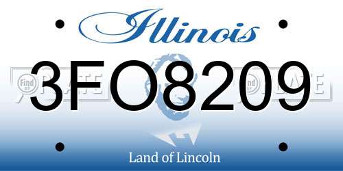3FO8209 Illinois License Plate