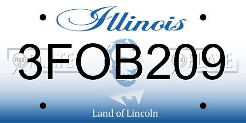 3FOB209 Illinois License Plate