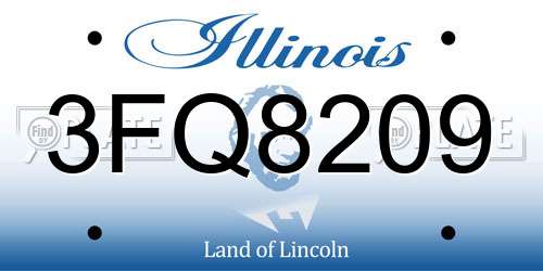 3FQ8209 Illinois License Plate