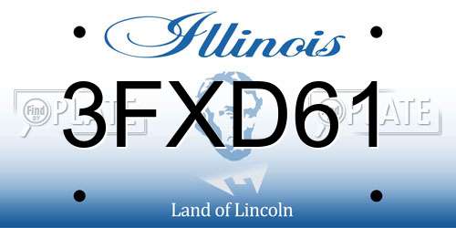 3FXD61 Illinois License Plate