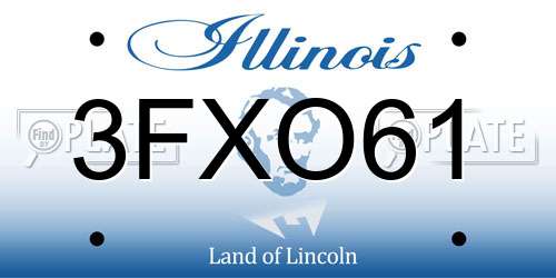 3FXO61 Illinois License Plate