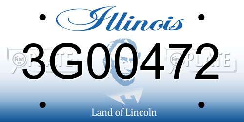 3G00472 Illinois License Plate