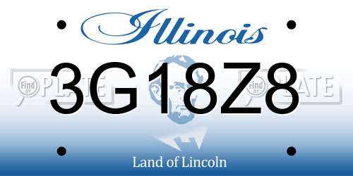 3G18Z8 Illinois License Plate