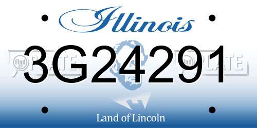3G24291 Illinois License Plate