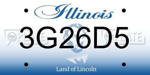 3G26D5 Illinois License Plate