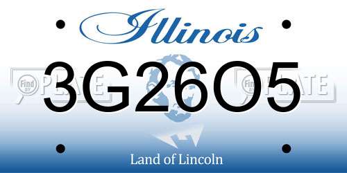 3G26O5 Illinois License Plate