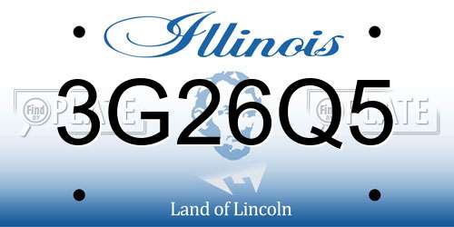 3G26Q5 Illinois License Plate